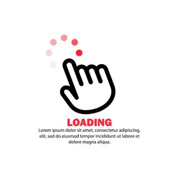 Hand cursor icon. Loading sign. Computer using concept. Vector on isolated wh 스톡 일러스트