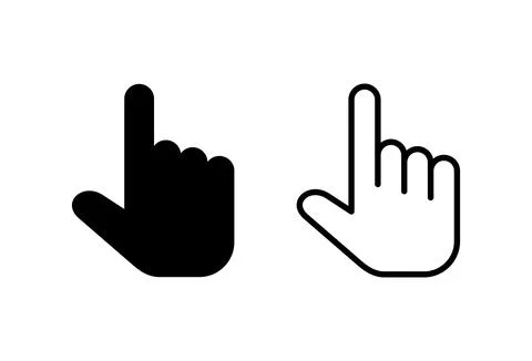 Hand cursor icon set. cursor icon vector. hand cursor icon click 스톡 일러스트