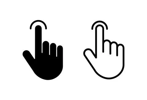 Hand cursor icon set. cursor icon vector. hand cursor icon click Stock Illustration