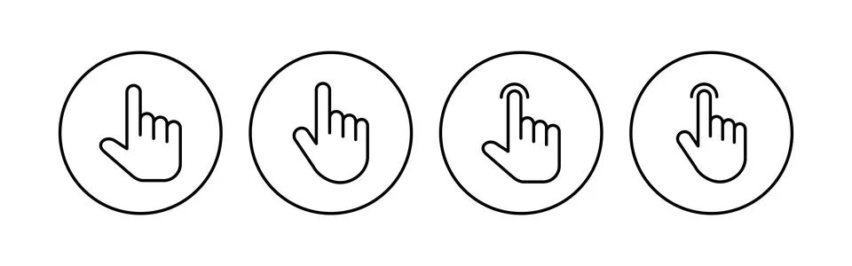 Hand cursor icon set. cursor icon vector. hand cursor icon click イラスト素材