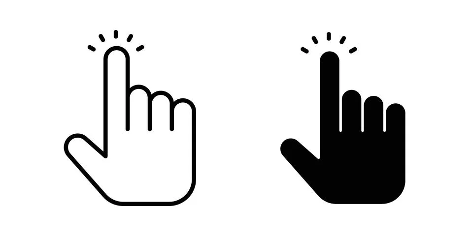 Hand cursor icon symbol. Flat and Stroke Vector illustration Stock Illustration