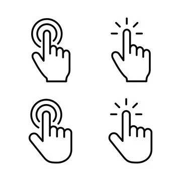 Hand cursor icon vector. cursor sign and symbol. hand cursor icon clik Stock Illustration