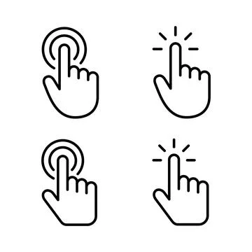 Hand cursor icon vector. cursor sign and symbol. hand cursor icon clik Stock Illustration