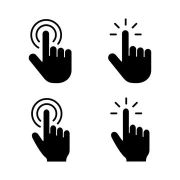 Hand cursor icon vector. cursor sign and symbol. hand cursor icon clik Illustrazione stock