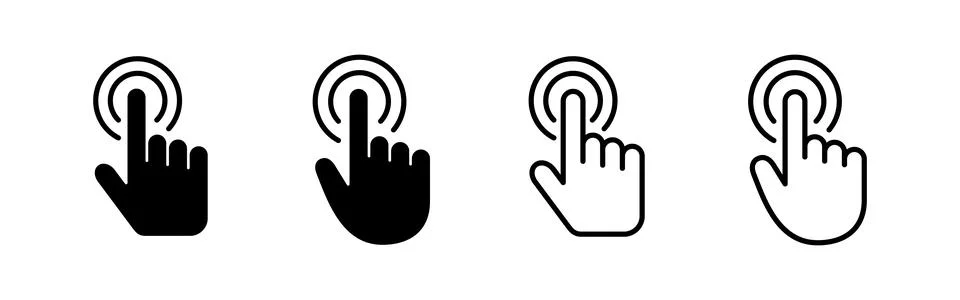 Hand cursor icon vector. cursor sign and symbol. hand cursor icon clik Stock Illustration