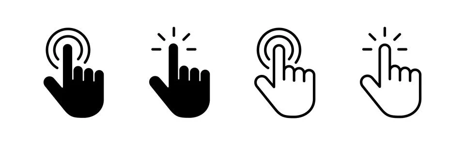 Hand cursor icon vector. cursor sign and symbol. hand cursor icon clik Stock Illustration