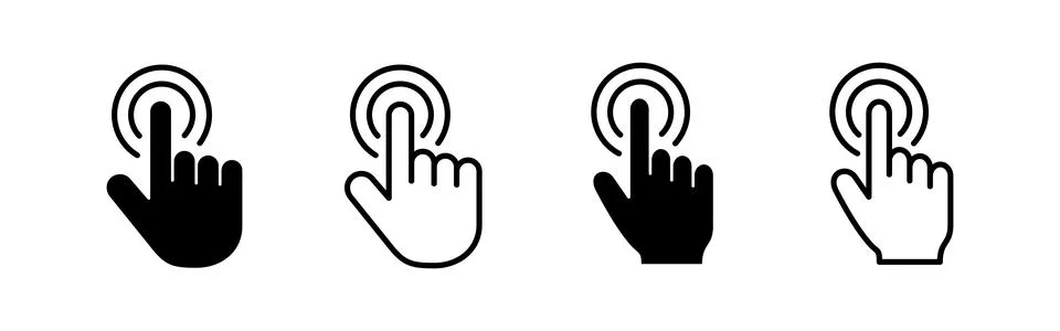Hand cursor icon vector. cursor sign and symbol. hand cursor icon clik Stock Illustration
