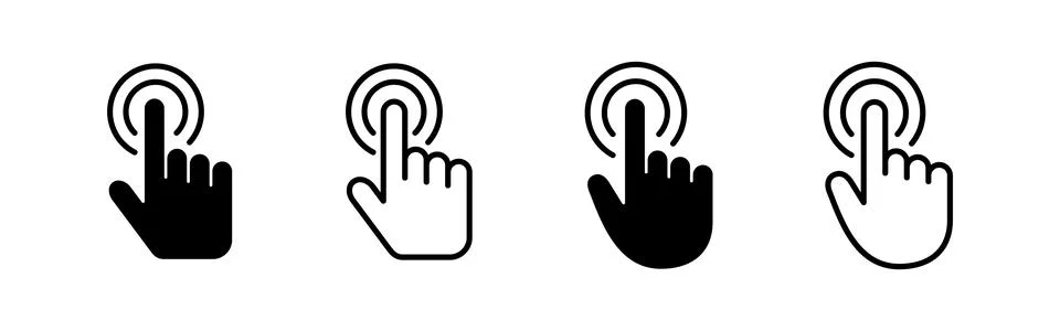 Hand cursor icon vector. cursor sign and symbol. hand cursor icon clik 스톡 일러스트