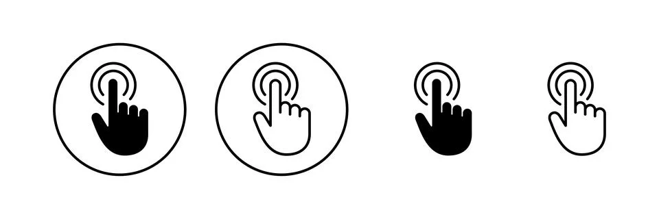 Hand cursor icon vector. cursor sign and symbol. hand cursor icon clik 스톡 일러스트