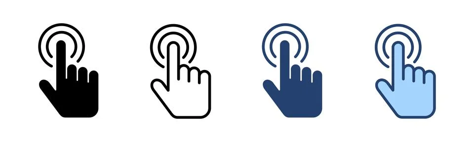 Hand cursor icon vector. cursor sign and symbol. hand cursor icon clik Illustrazione stock