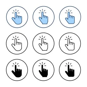Hand cursor icon vector. cursor sign and symbol. hand cursor icon clik Illustrazione stock