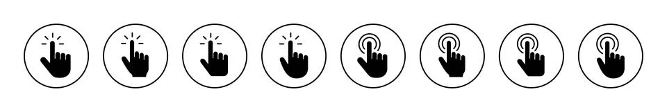 Hand cursor icon vector. cursor sign and symbol. hand cursor icon clik Stock Illustration