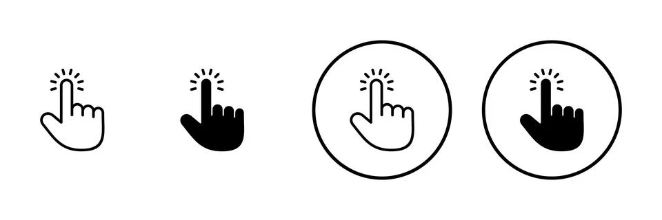 Hand cursor icon vector. cursor sign and symbol. hand cursor icon clik Stockillustratie