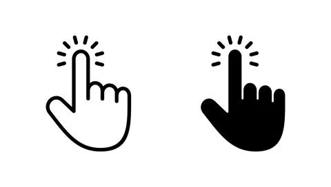 Hand cursor icon vector. cursor sign and symbol. hand cursor icon clik イラスト素材