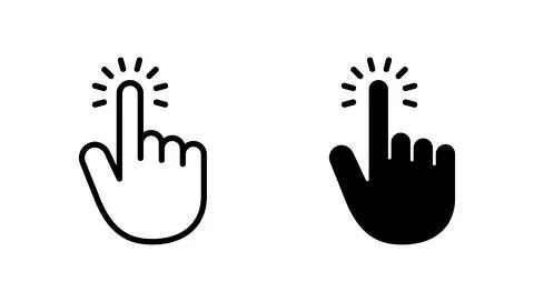 Hand cursor icon vector. cursor sign and symbol. hand cursor icon clik Illustrazione stock