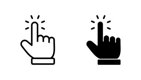 Hand cursor icon vector. cursor sign and symbol. hand cursor icon clik Illustrazione stock