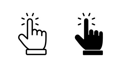 Hand cursor icon vector. cursor sign and symbol. hand cursor icon clik Illustrazione stock