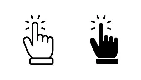 Hand cursor icon vector. cursor sign and symbol. hand cursor icon clik Illustrazione stock