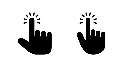 Hand cursor icon vector. cursor sign and symbol. hand cursor icon clik Stock Illustration