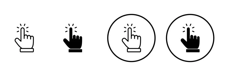 Hand cursor icon vector. cursor sign and symbol. hand cursor icon clik Stockillustratie