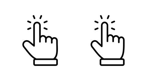 Hand cursor icon vector. cursor sign and symbol. hand cursor icon clik Stock Illustration