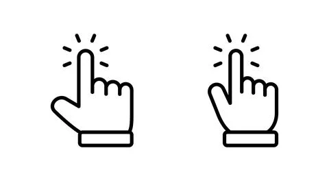 Hand cursor icon vector. cursor sign and symbol. hand cursor icon clik Stock Illustration