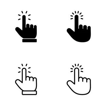 Hand cursor icon vector. cursor sign and symbol. hand cursor icon clik Stock Illustration