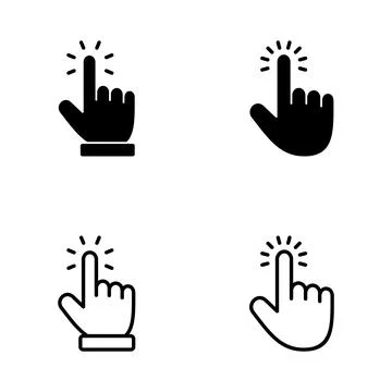 Hand cursor icon vector. cursor sign and symbol. hand cursor icon clik Stock Illustration