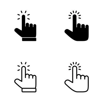 Hand cursor icon vector. cursor sign and symbol. hand cursor icon clik Stock Illustration
