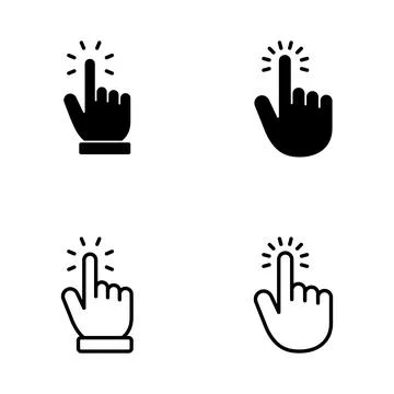 Hand cursor icon vector. cursor sign and symbol. hand cursor icon clik Stock Illustration
