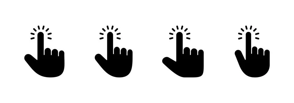 Hand cursor icon vector. cursor sign and symbol. hand cursor icon clik Stock Illustration