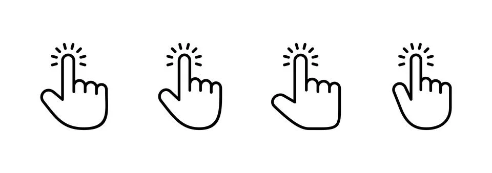 Hand cursor icon vector. cursor sign and symbol. hand cursor icon clik Stock Illustration
