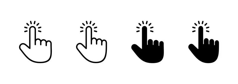 Hand cursor icon vector. cursor sign and symbol. hand cursor icon clik Stock Illustration