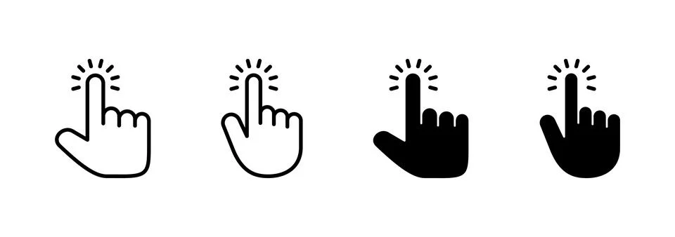Hand cursor icon vector. cursor sign and symbol. hand cursor icon clik Stock Illustration