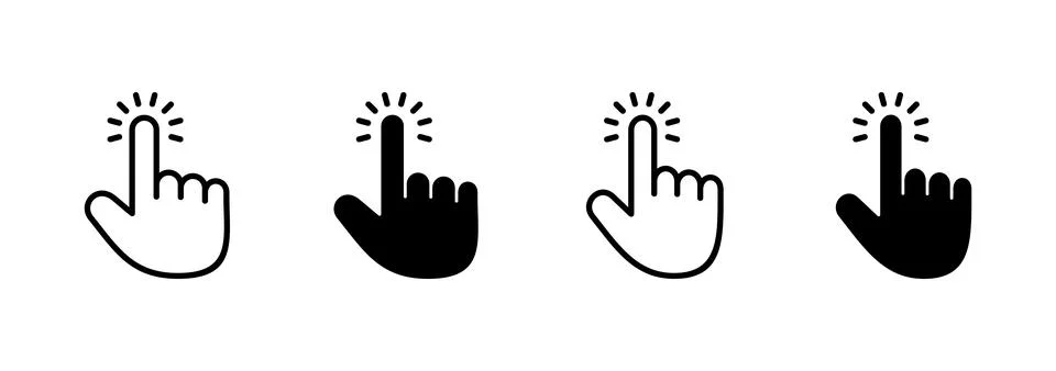 Hand cursor icon vector. cursor sign and symbol. hand cursor icon clik Illustrazione stock