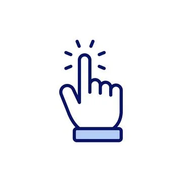Hand cursor icon vector. cursor sign and symbol. hand cursor icon clik Stock Illustration
