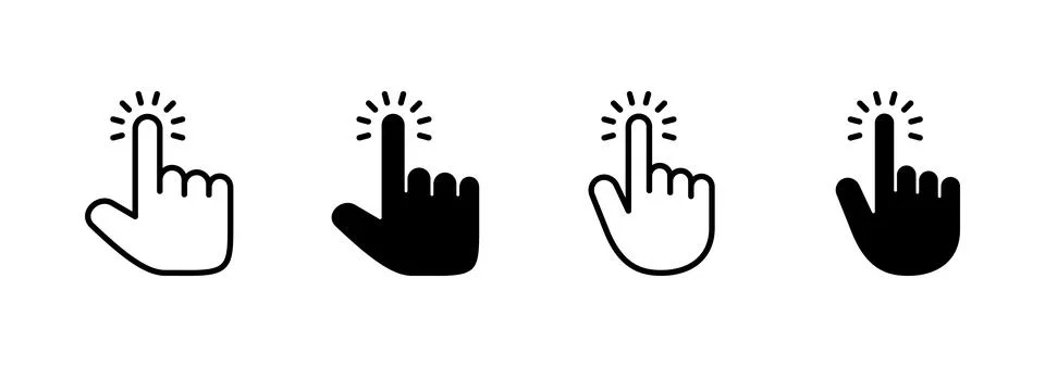 Hand cursor icon vector. cursor sign and symbol. hand cursor icon clik Stock Illustration