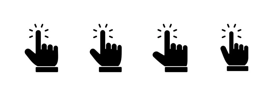 Hand cursor icon vector. cursor sign and symbol. hand cursor icon clik Stock Illustration
