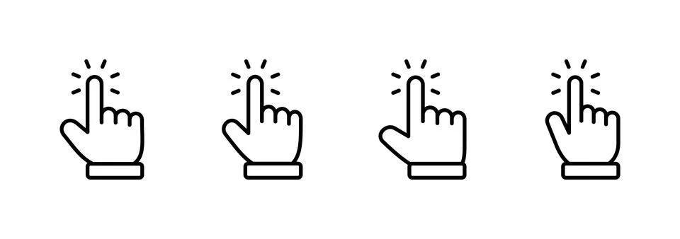 Hand cursor icon vector. cursor sign and symbol. hand cursor icon clik イラスト素材