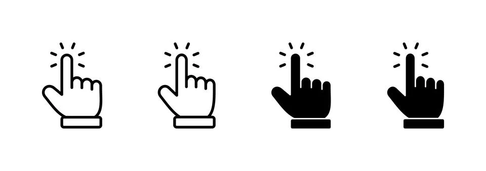 Hand cursor icon vector. cursor sign and symbol. hand cursor icon clik イラスト素材
