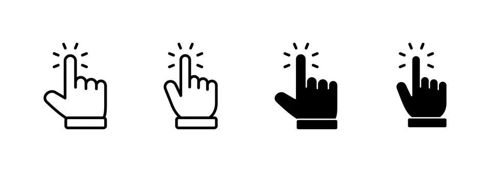 Hand cursor icon vector. cursor sign and symbol. hand cursor icon clik イラスト素材