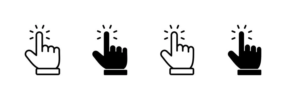 Hand cursor icon vector. cursor sign and symbol. hand cursor icon clik Stock Illustration