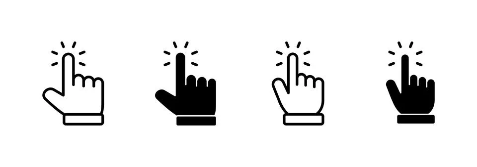Hand cursor icon vector. cursor sign and symbol. hand cursor icon clik Illustrazione stock