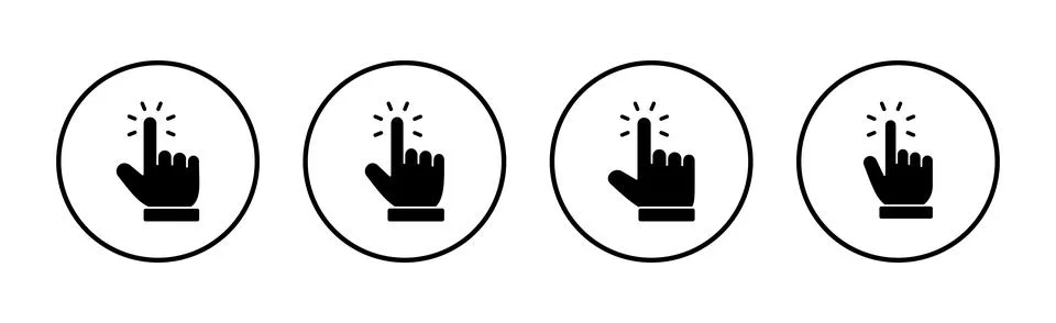 Hand cursor icon vector. cursor sign and symbol. hand cursor icon clik Stock Illustration
