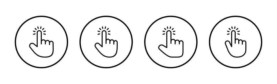 Hand cursor icon vector. cursor sign and symbol. hand cursor icon clik Stock Illustration