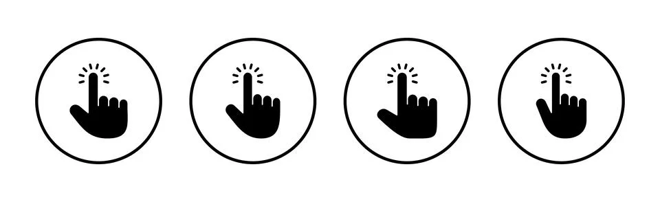 Hand cursor icon vector. cursor sign and symbol. hand cursor icon clik Stock Illustration