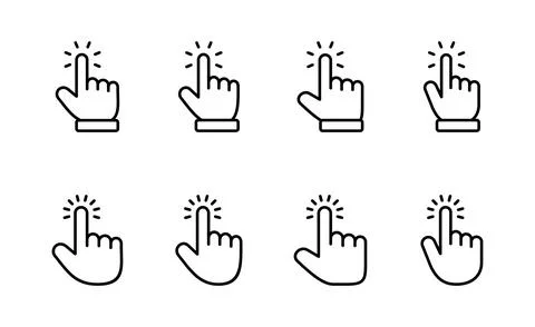 Hand cursor icon vector. cursor sign and symbol. hand cursor icon clik Stock Illustration