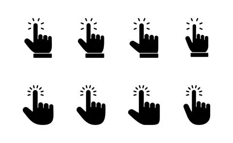 Hand cursor icon vector. cursor sign and symbol. hand cursor icon clik Stock Illustration