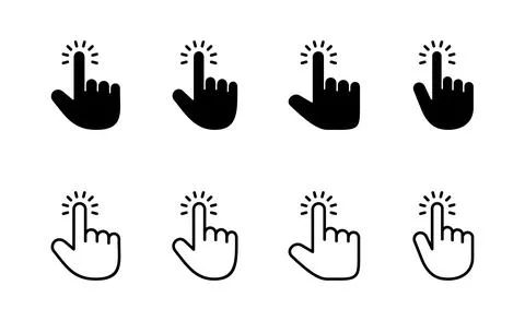 Hand cursor icon vector. cursor sign and symbol. hand cursor icon clik Illustrazione stock
