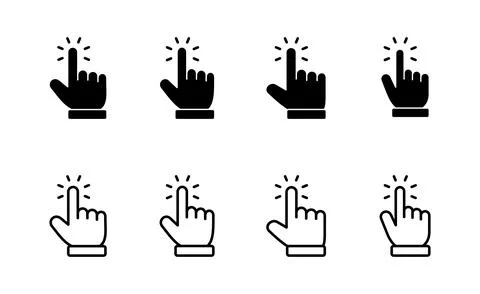 Hand cursor icon vector. cursor sign and symbol. hand cursor icon clik イラスト素材